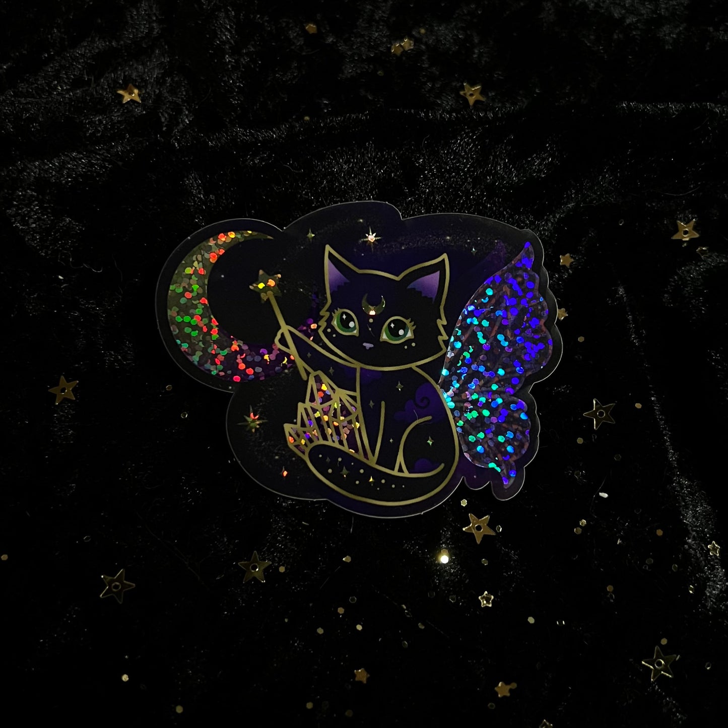Crystal Fairy Kitty Cat Stickers (individual or set) - GlitterWicks