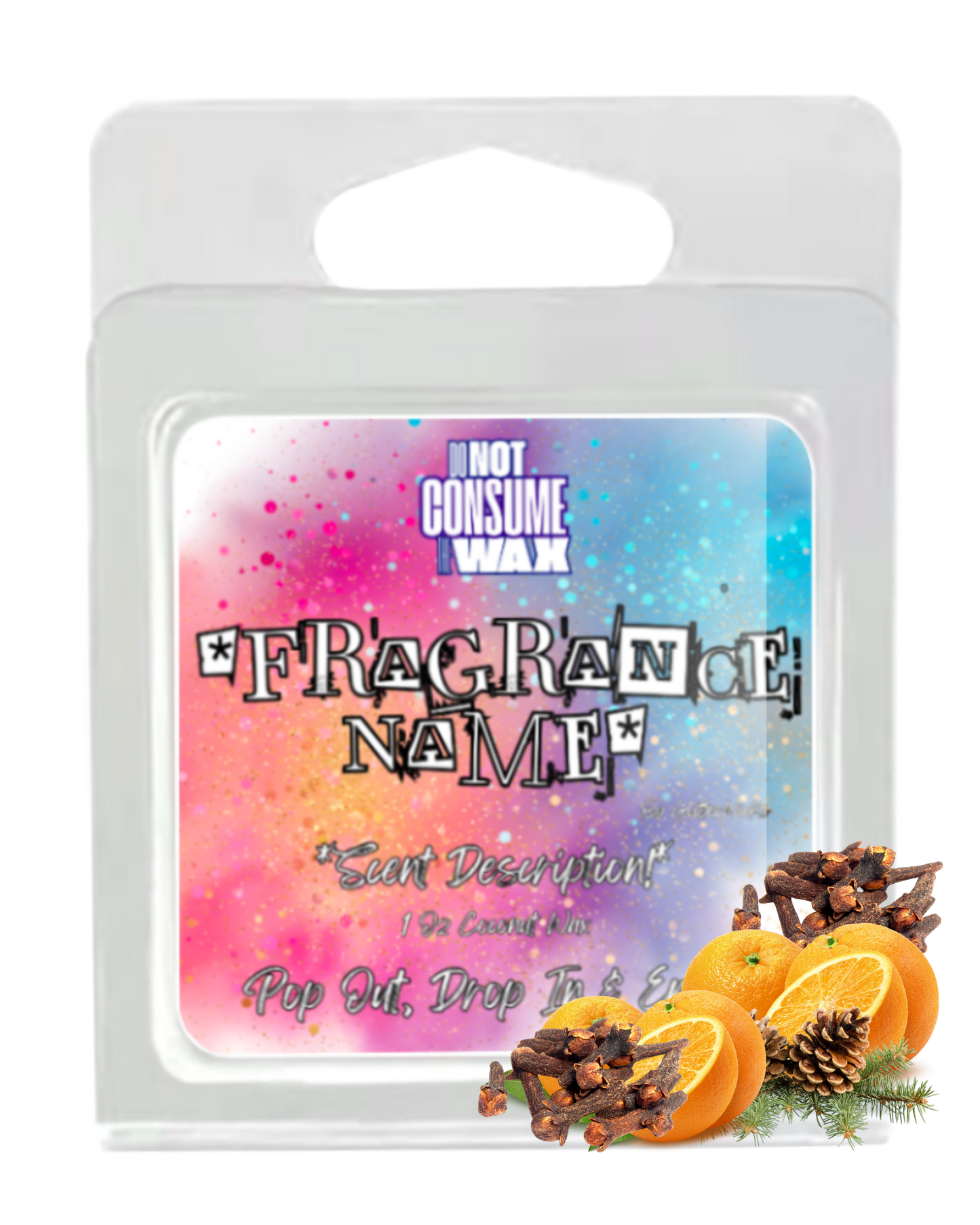 Christmas Date Mini Wax Melt: Orange, Clove & Pine Scent by GlitterWicks