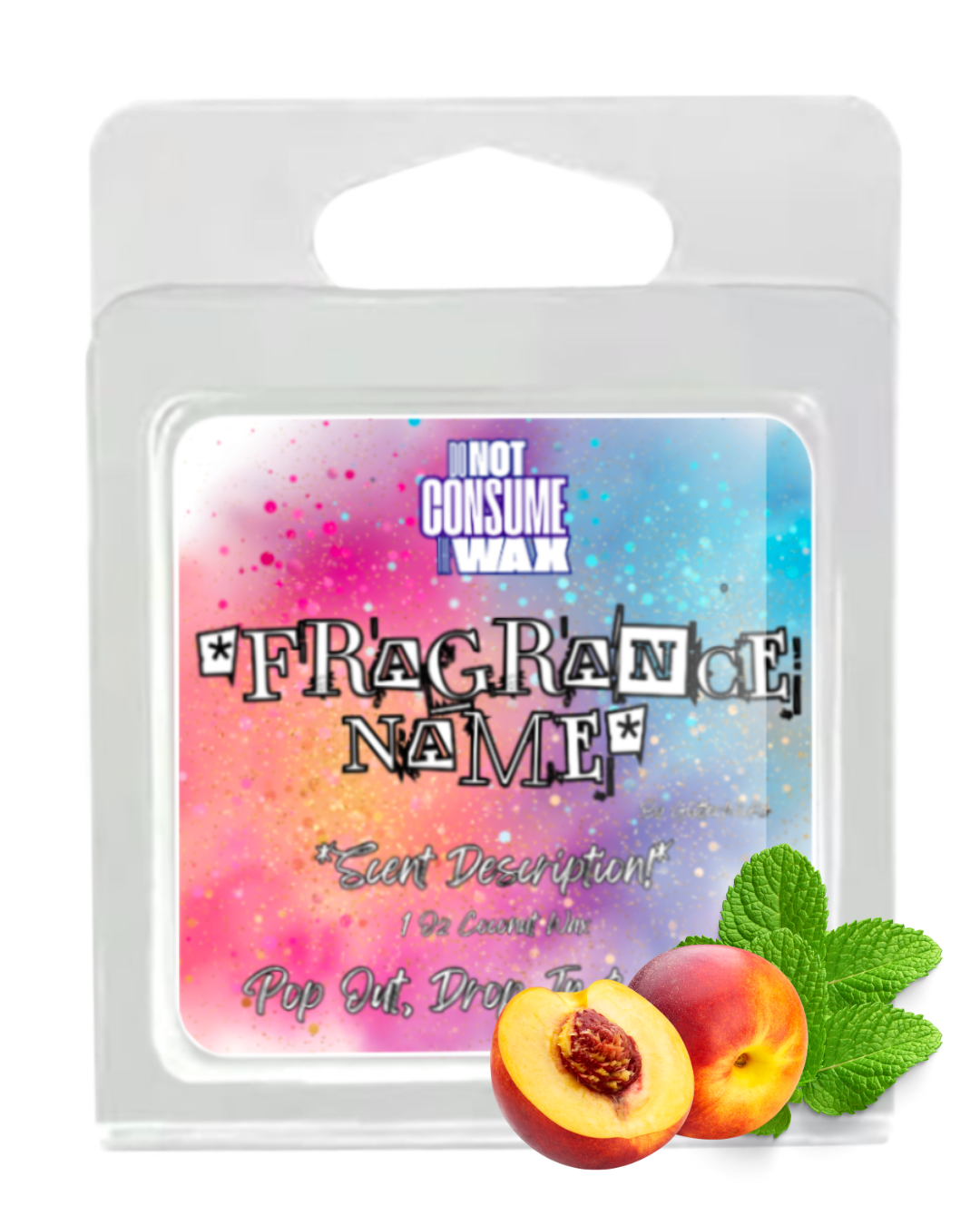 Zesty Bestie Mini Wax Melt: Nectarine & Mint Scent by GlitterWicks
