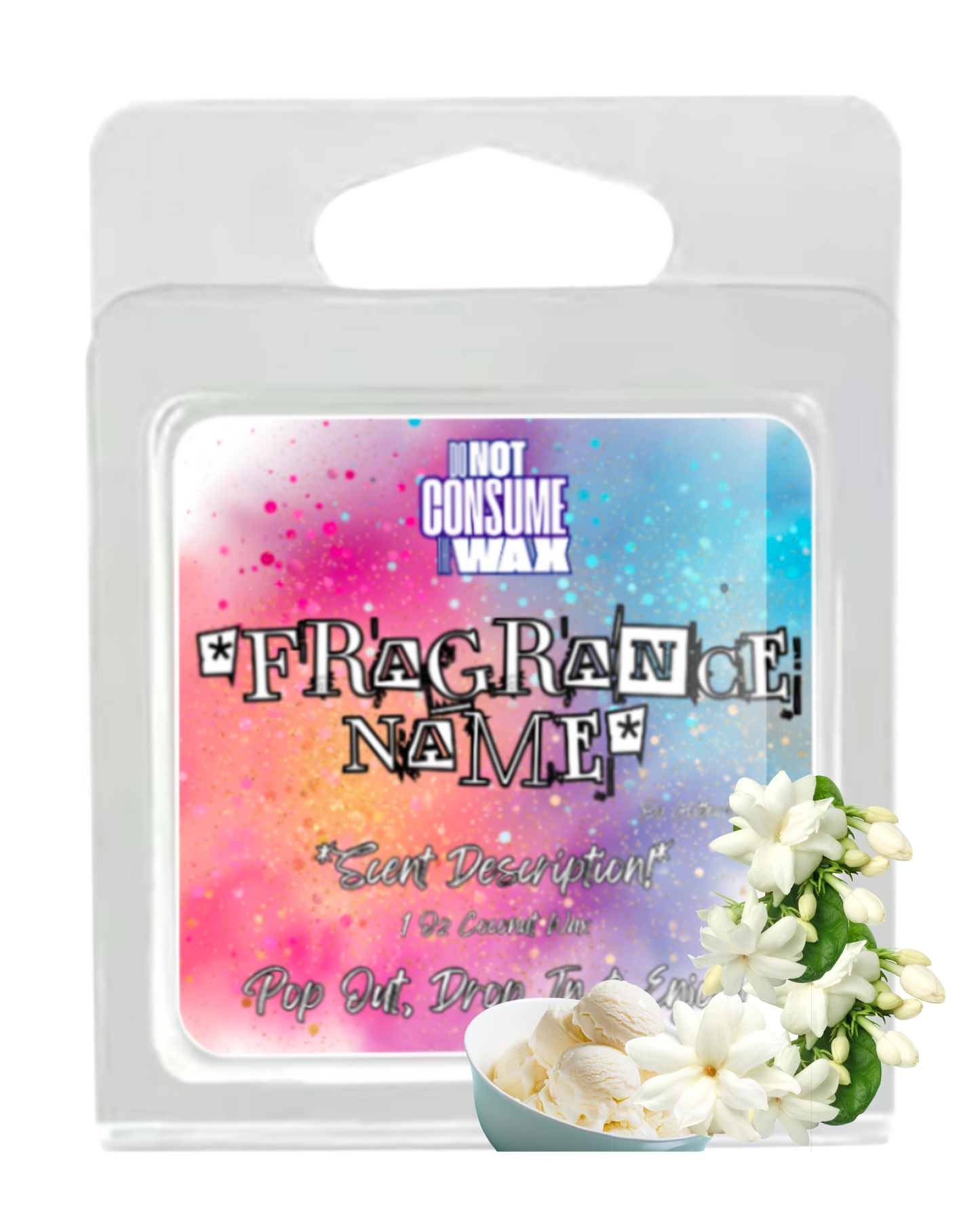 E Vonnee Mini Wax Melt: Jasmine & Vanilla Scent by GlitterWicks
