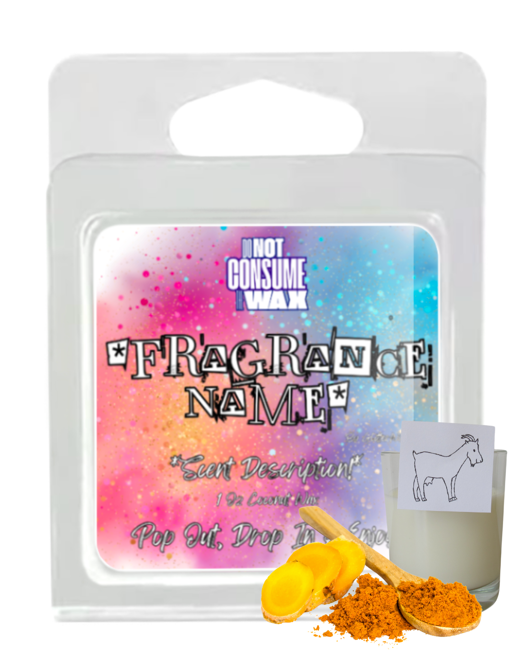 Nostalgia Mini Wax Melt: Turmeric, Goats Milk, Vanilla & Musk Scent by GlitterWicks