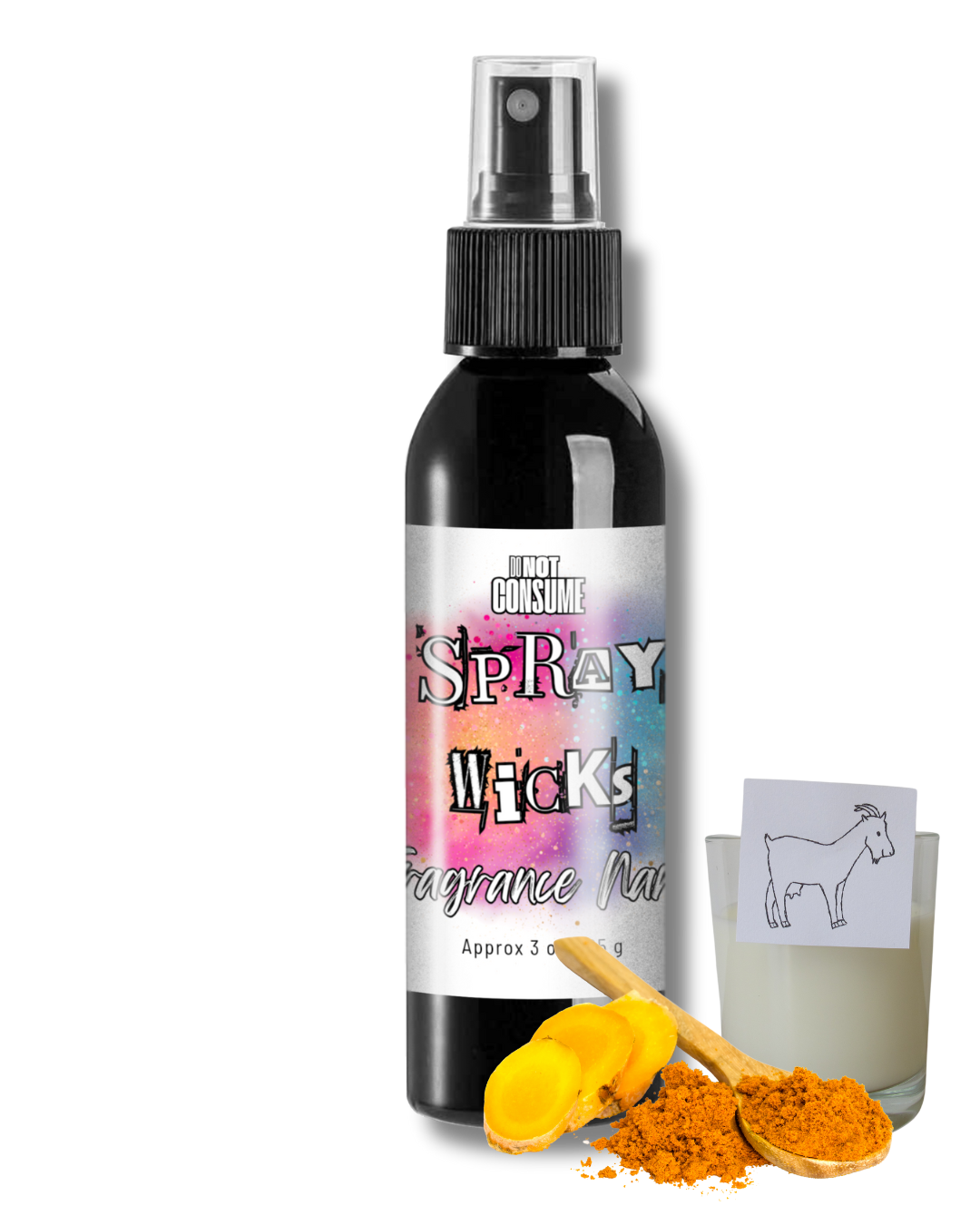 Nostalgia Room/Linen/Body Spray: Turmeric, Goats Milk, Vanilla & Musk Scent by GlitterWicks