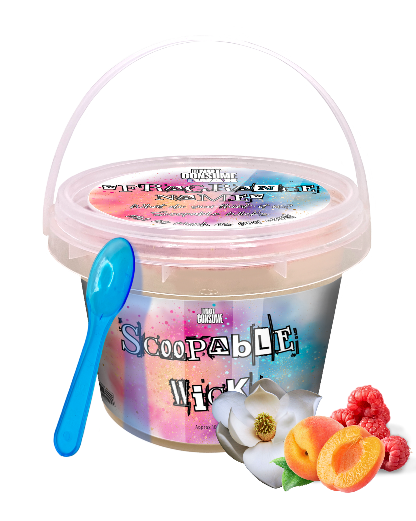 Sweet Magnolia Scoopable Wax: Magnolia, Peach & Raspberry Scent by GlitterWicks