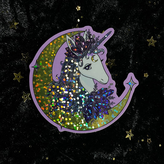 Glitter Crystal Last Unicorn Inspired Sticker
