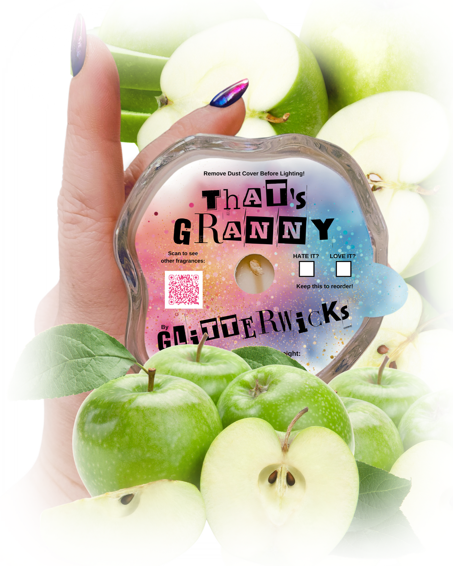 That's Granny Candle: Green Apple Scent by GlitterWicks
