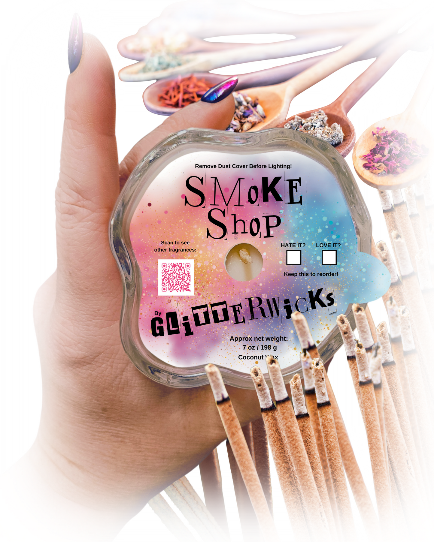 Smoke Shop Candle: Nag Champa Scent by GlitterWicks