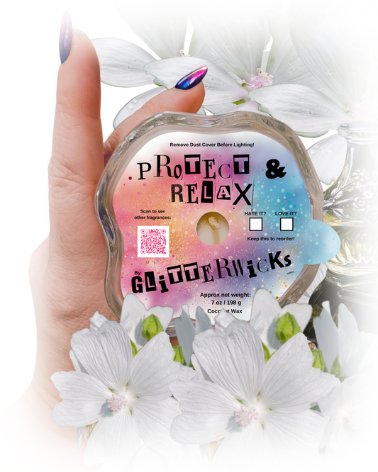 Protect & Relax Candle: Egyptian Musk Scent by GlitterWicks