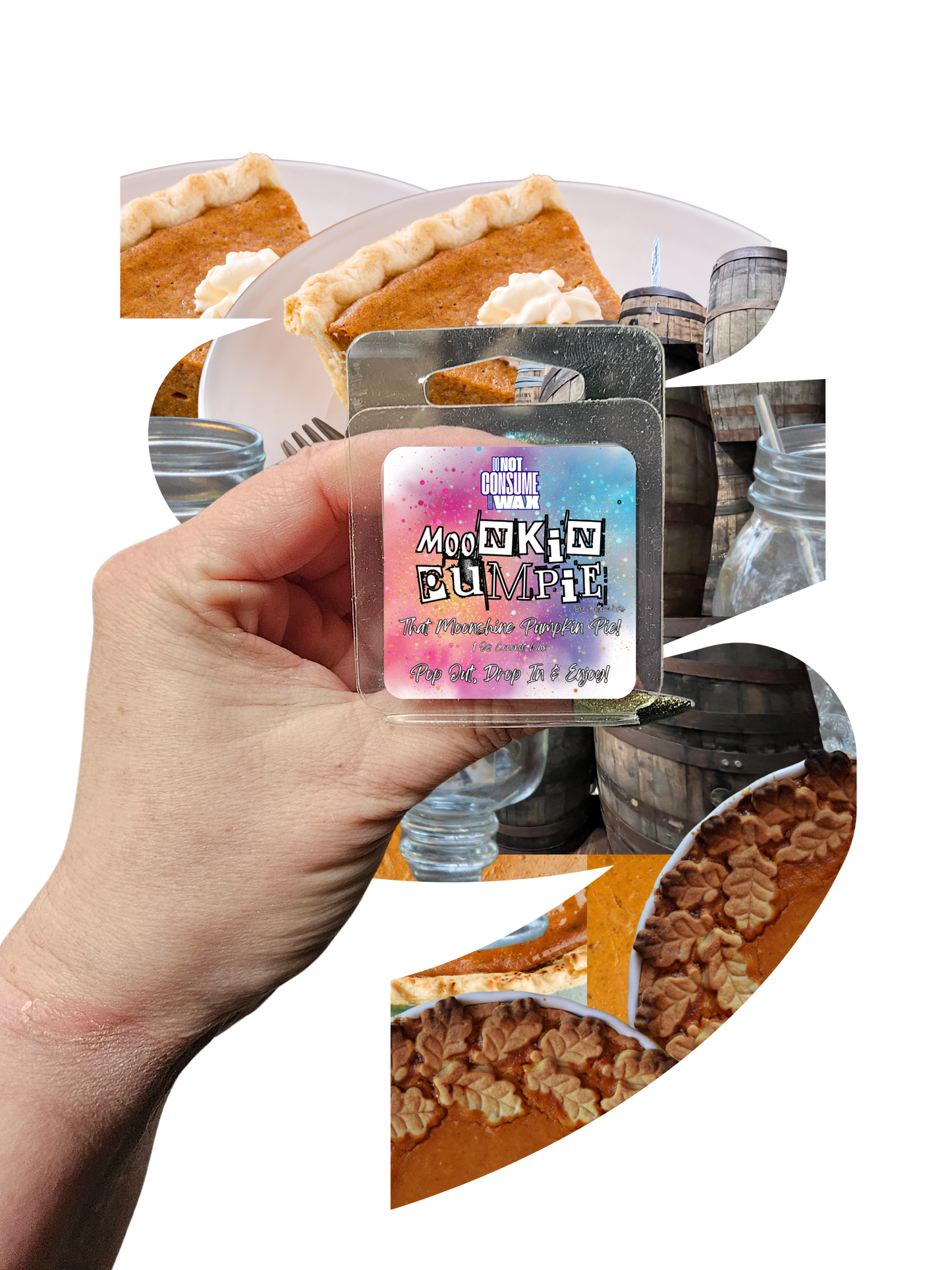 Moonkin Pumpie Mini Wax Melt: Moonshine Pumpkin Pie Scent by Glitterwicks