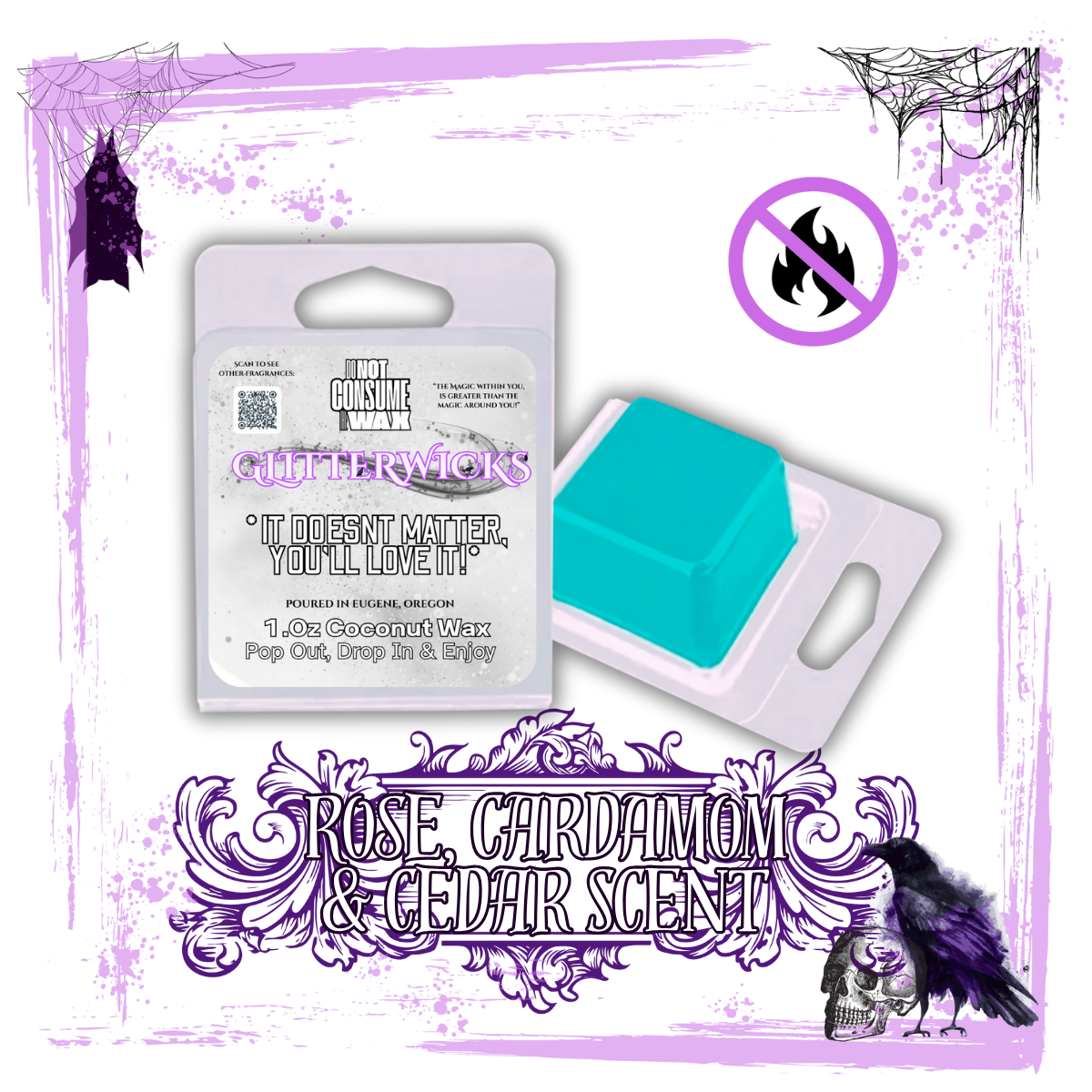 Rose Colored Glasses : Rose, Cardamon & Cedar Scented Wax Melt - GlitterWicks