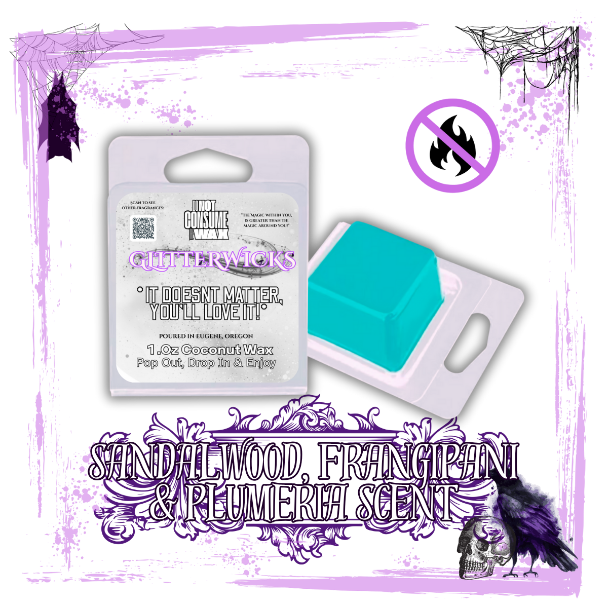 Whispers in Smoke : Sandalwood, Frangipani & Plumeria Scented Wax Melt - GlitterWicks