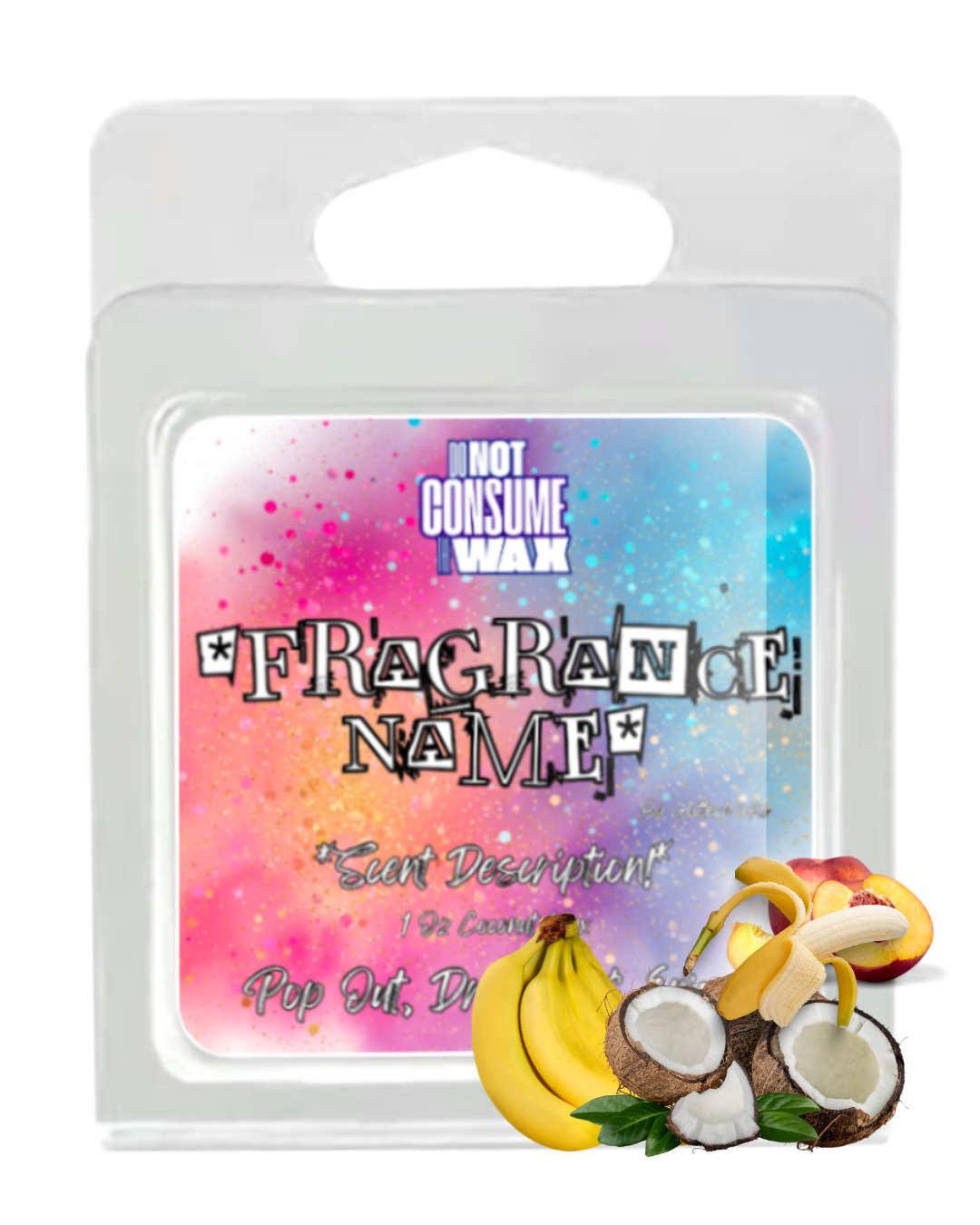 Funky Monkey Mini Wax Melt: Banana, Coconut & Peach Scent by GlitterWicks