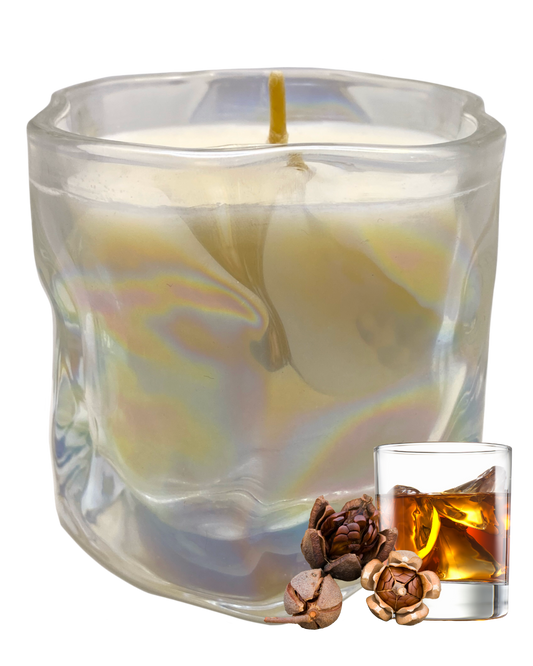 Facts Candle: Mahogany Teakwood & Bourbon Scent by GlitterWicks