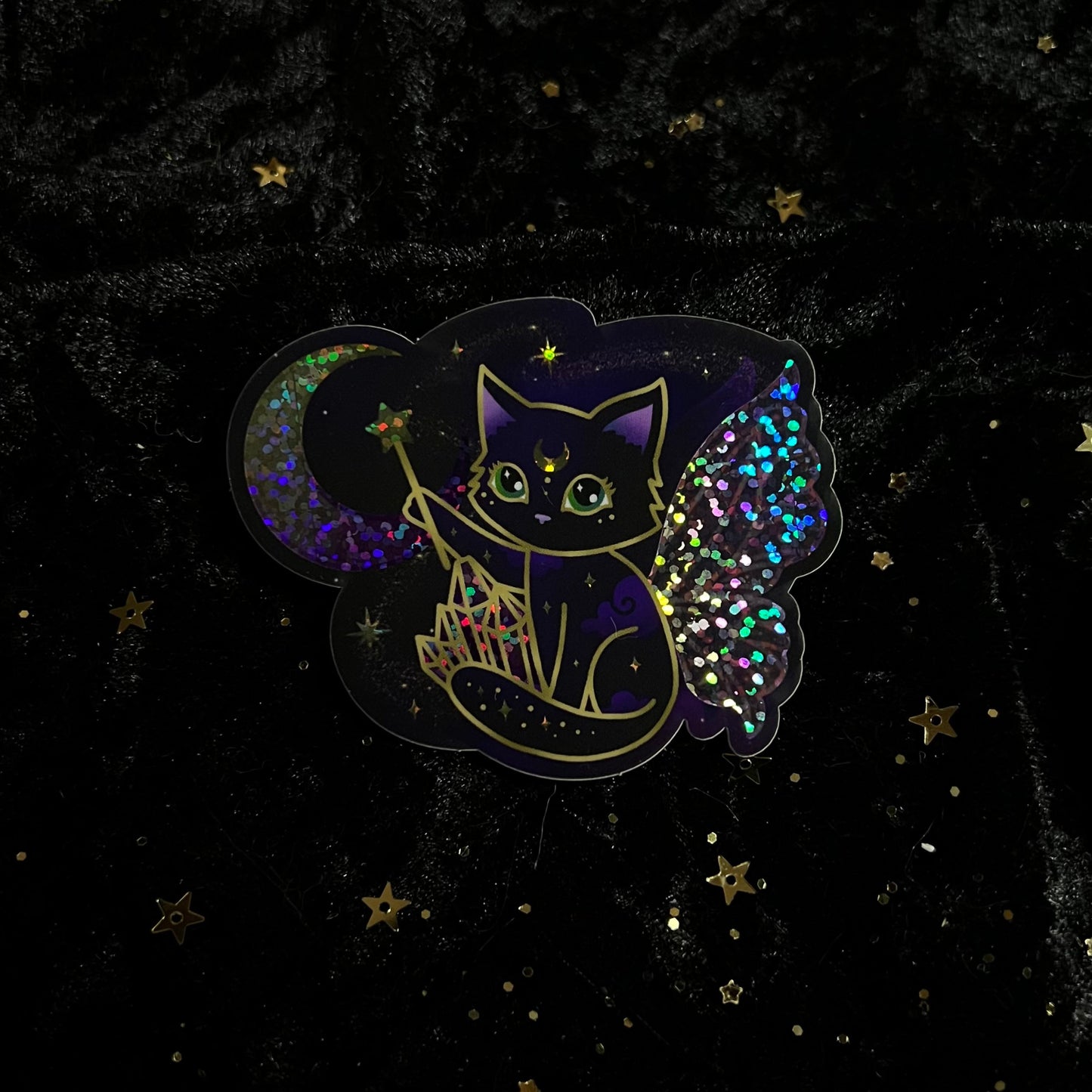 Crystal Fairy Kitty Cat Stickers (individual or set)