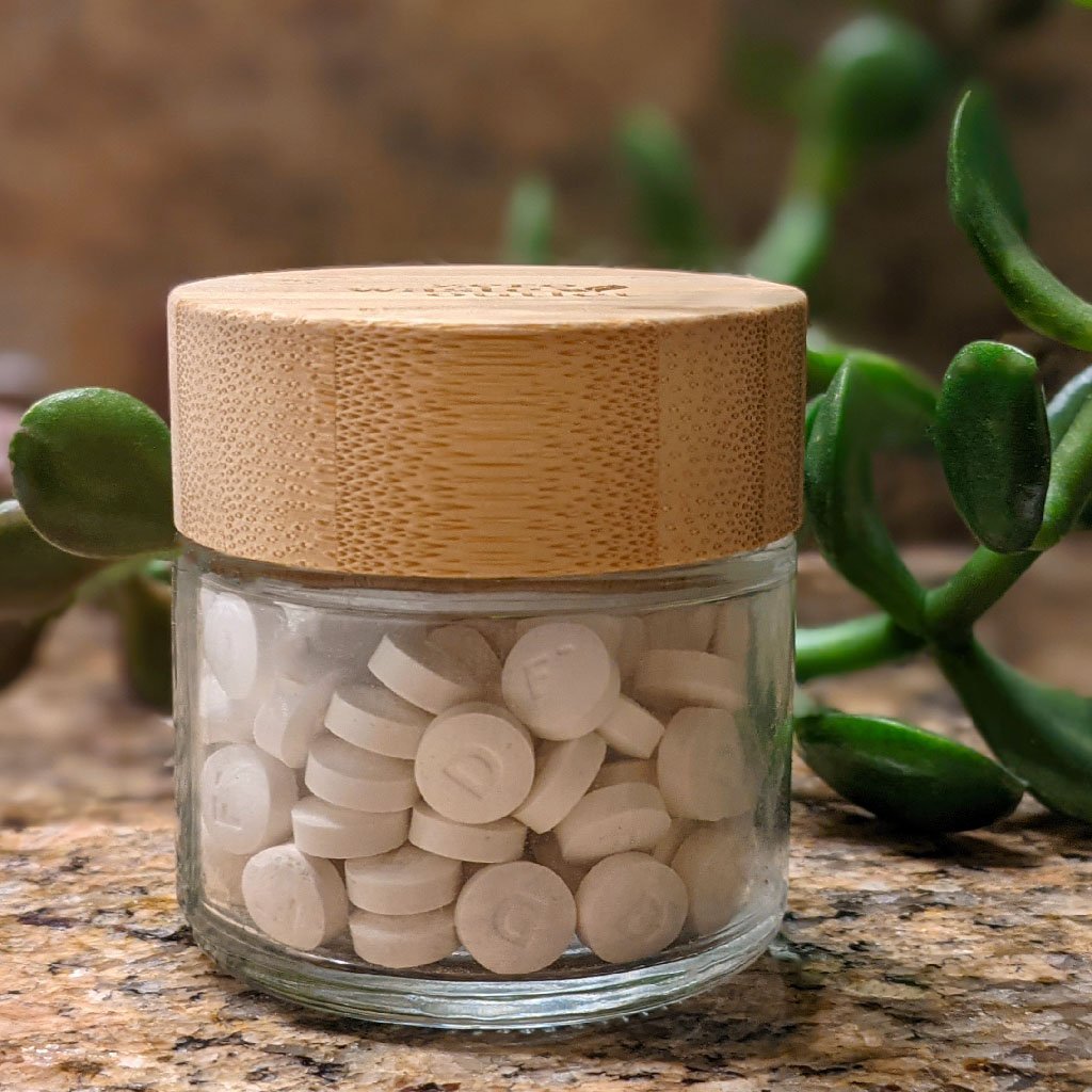 Glass Jar For Tooth Tablets - Empty