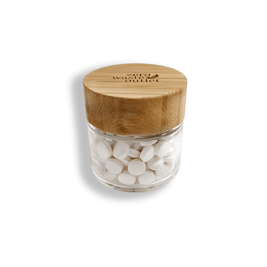 Glass Jar For Tooth Tablets - Empty